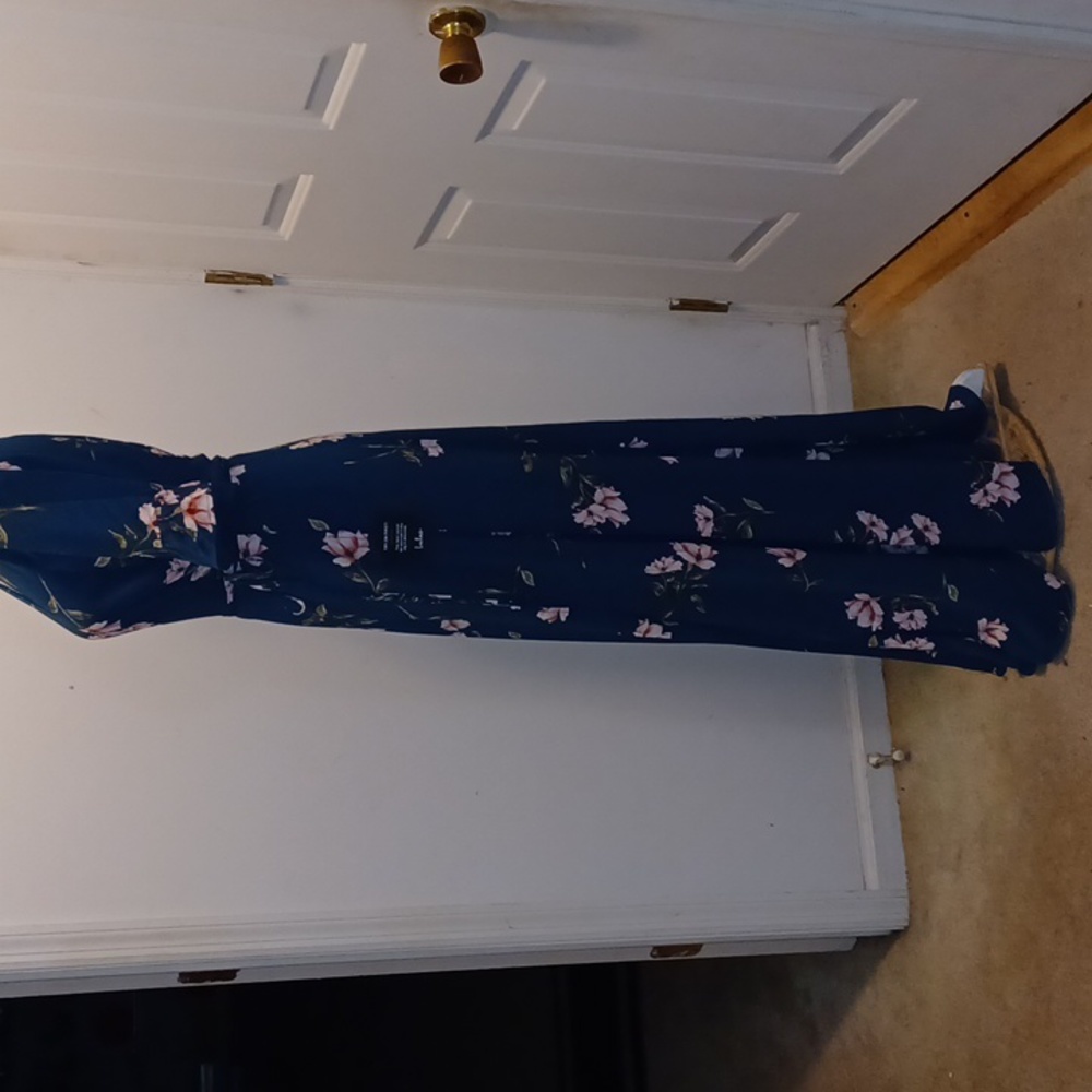Lulu's Teal Floral Maxi Dress - Picture 5 of 8